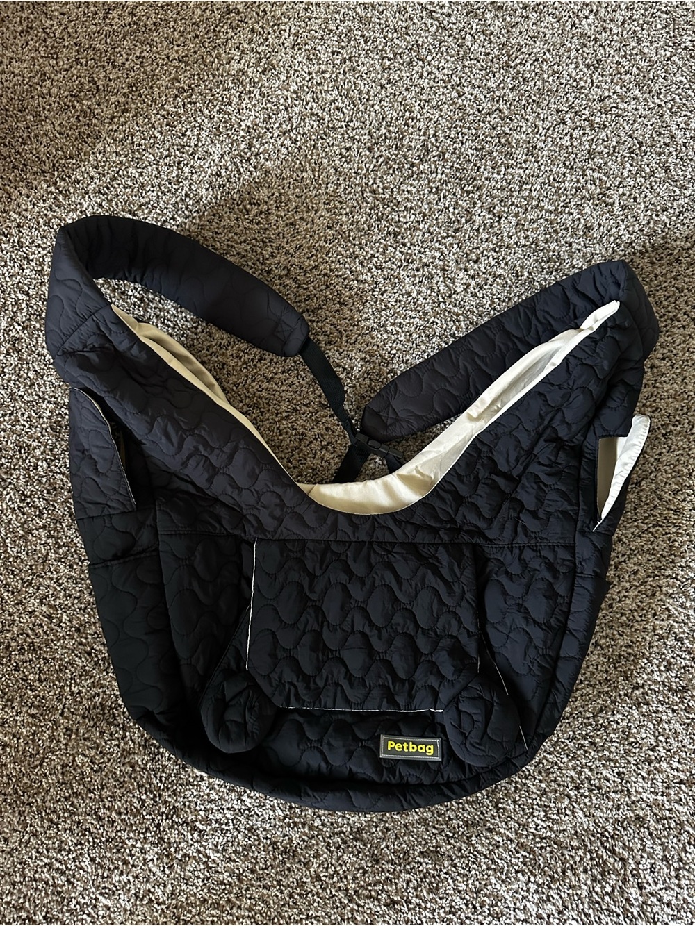 Petbag Carrier Sling - Quilted Black